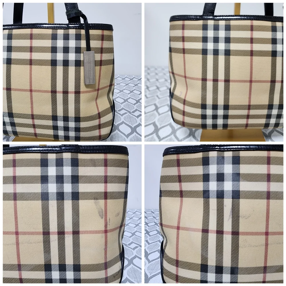 BURBERRY Vintage Nova Check Hand Bag Beige/Black - Picture 9 of 14